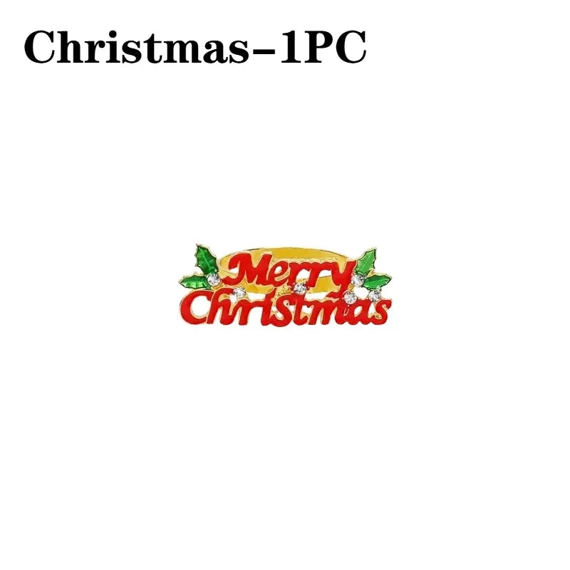 Holiday Christmas Thanksgiving Napkin Ring Holder Decorative Napkin Holder for Family Table Dinner Holiday Table Setting