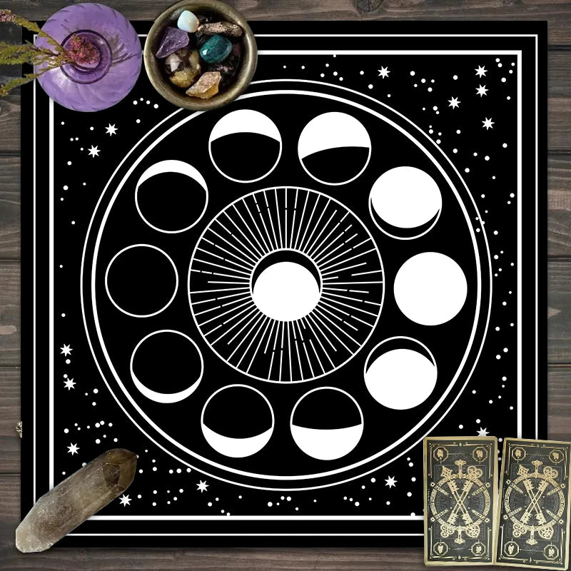 1pc Tarot card tablecloth, twelve constellations divination, starry sky altar cloth, Tarot card game decoration tablecloth