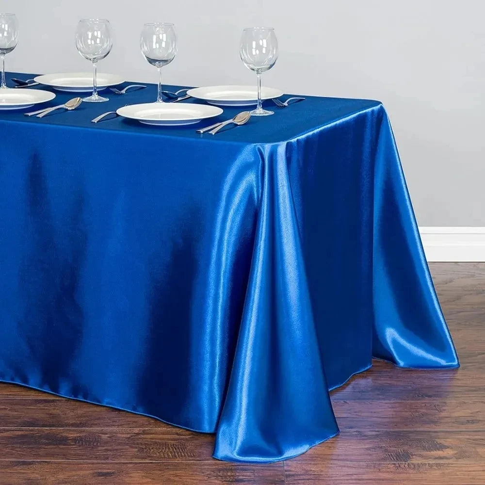 Solid Color Satin Table Cloth Tablecloth Table Cover Overlay For Birthday Wedding Banquet Restaurant Festival Party Supply