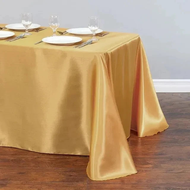Solid Color Satin Table Cloth Tablecloth Table Cover Overlay For Birthday Wedding Banquet Restaurant Festival Party Supply