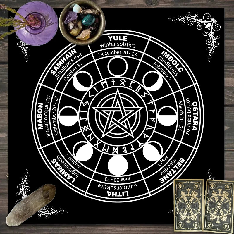 1pc Tarot card tablecloth, twelve constellations divination, starry sky altar cloth, Tarot card game decoration tablecloth