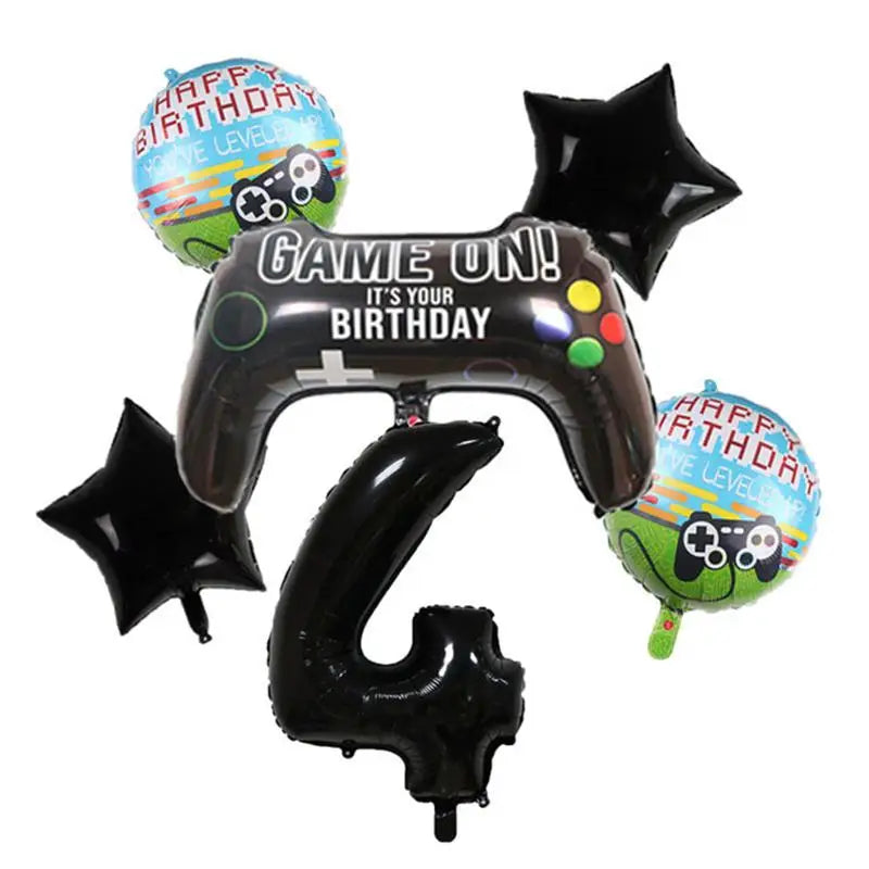 Video Game Birthday Party Favors New Paper Black White Blue Tableware Happy Birthday Plates Napkins Background Decorations Kits