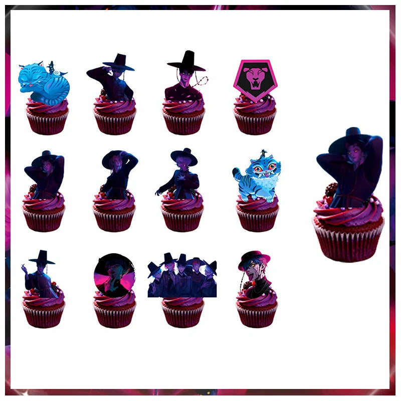 Kpop Demon Hunters Birthday Decorations Saja Boys Purple Napkins Plates Tableware Kpop Demon Hunter Birthday Party Favors Supply