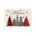 1/4/6pcs Christmas placemat, retro Christmas tree snowflake pattern dining table anti slip insulation mat, Christmas decoration