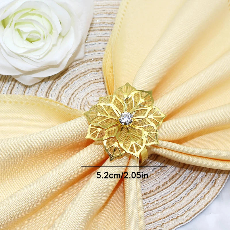 delicate Flower  Design Towel Napkin Buckle Holders Wedding Party Dinner Table Decoration Exquisite high-end napkin ring