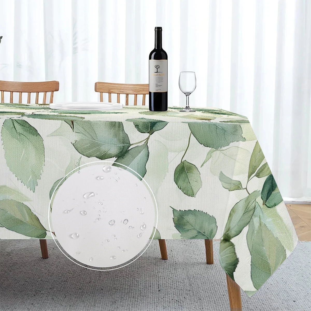 Floral Leaves Palm Leaves Printing Rectangular Waterproof Tablecloths for Table Party Decoration Dining TablesCover Manteles