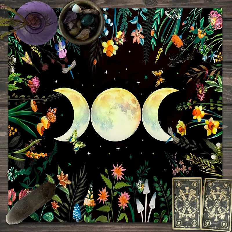 1pc Tarot card tablecloth, twelve constellations divination, starry sky altar cloth, Tarot card game decoration tablecloth