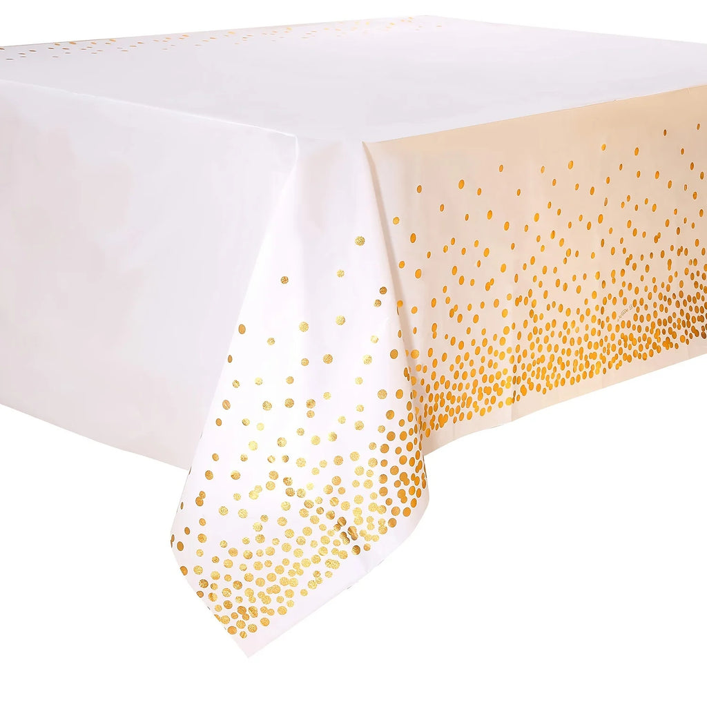 Elegant Dot Disposable Tablecloth, 137 x 274cm - Ideal for Birthday Parties Weddings Youngsters Showers and Special Occasions
