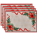 Christmas Floral Placemats Tableware Mat Christmas Decorations for Home Kitchen Xmas Navidad Noel NewYear Table Decor