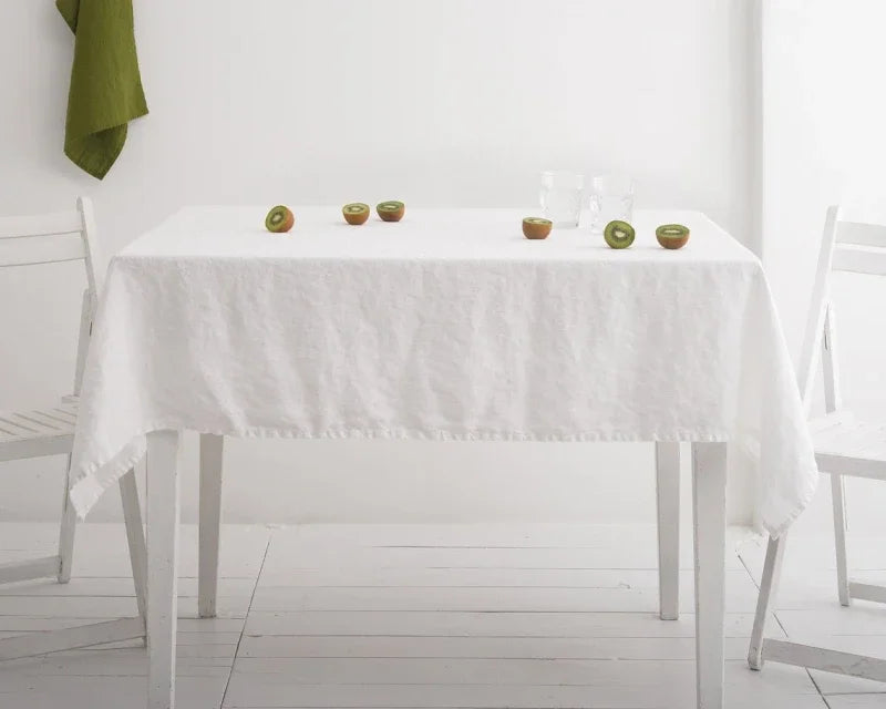 100% Pure Linen Solid Color Table Cover,Natural Fabric Tablecloth,for Kitchen Dining Room Party Holiday Tabletop Decoration