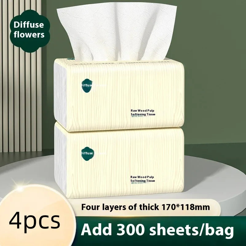 10 Packs of Extractable Napkins Five Layers of Thickened Log Paper Towels Wet and Dry Mother and Baby Applicable Soft Napkins