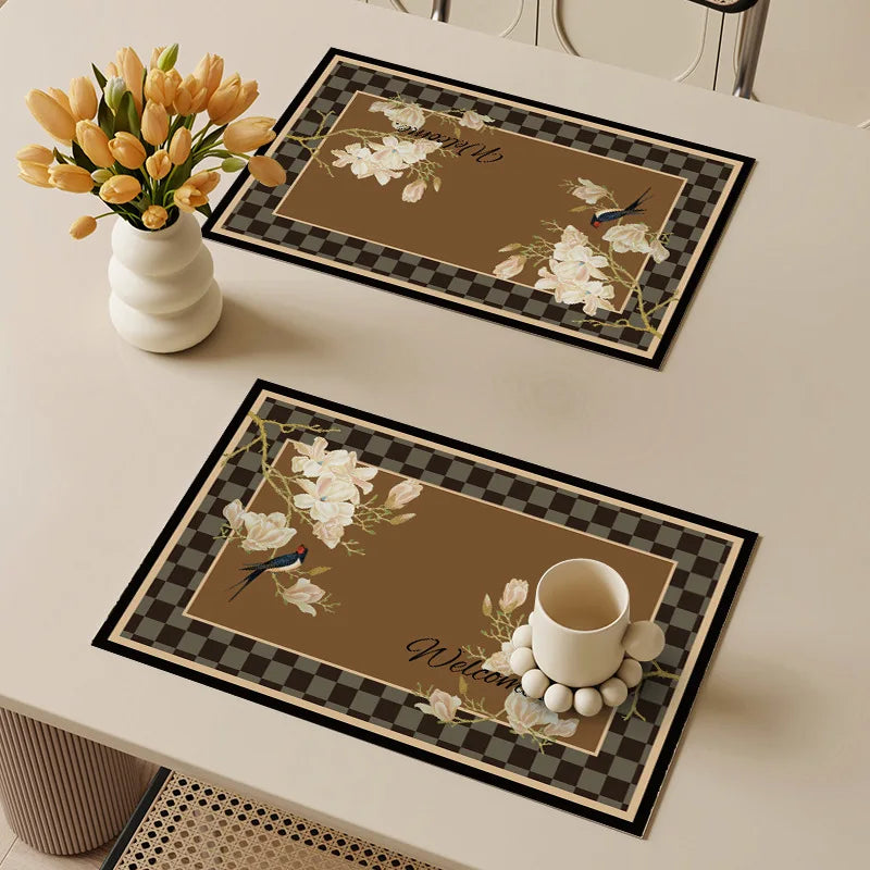 Vintage Coffee Mat Kitchen Countertop Absorbent Dish Drying Mat Coffee Bar Mat Absorbent Dish Drying Mats for Kitchen Counter