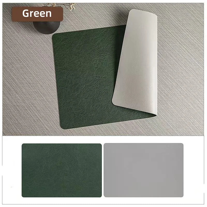 Faux Leather Placemats Set of 1/4/6pcs ,Heat Resistant Non-Slip Waterproof,Double-Sides,Kitchen Dining PU Table Place Mats
