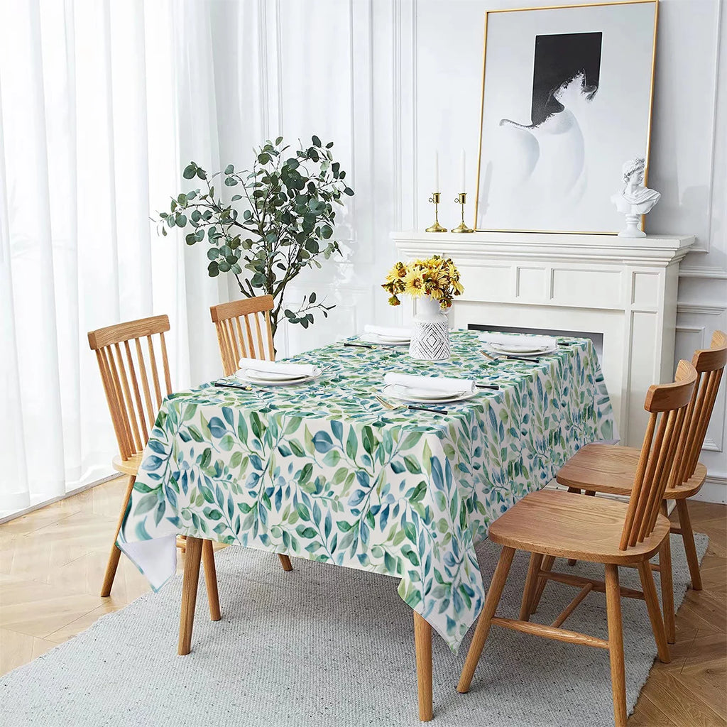 Floral Leaves Palm Leaves Printing Rectangular Waterproof Tablecloths for Table Party Decoration Dining TablesCover Manteles