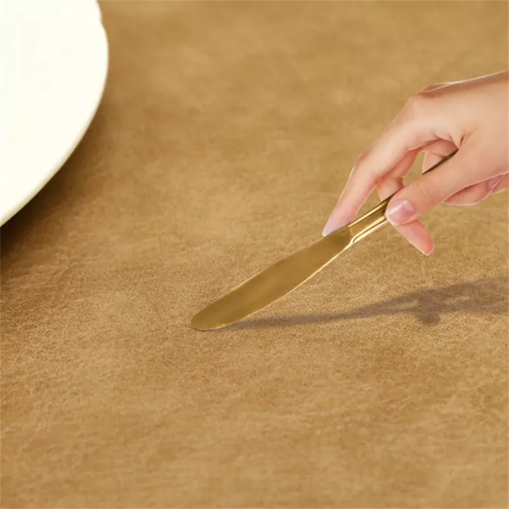 Faux Leather Placemats Set of 1/4/6pcs ,Heat Resistant Non-Slip Waterproof,Double-Sides,Kitchen Dining PU Table Place Mats