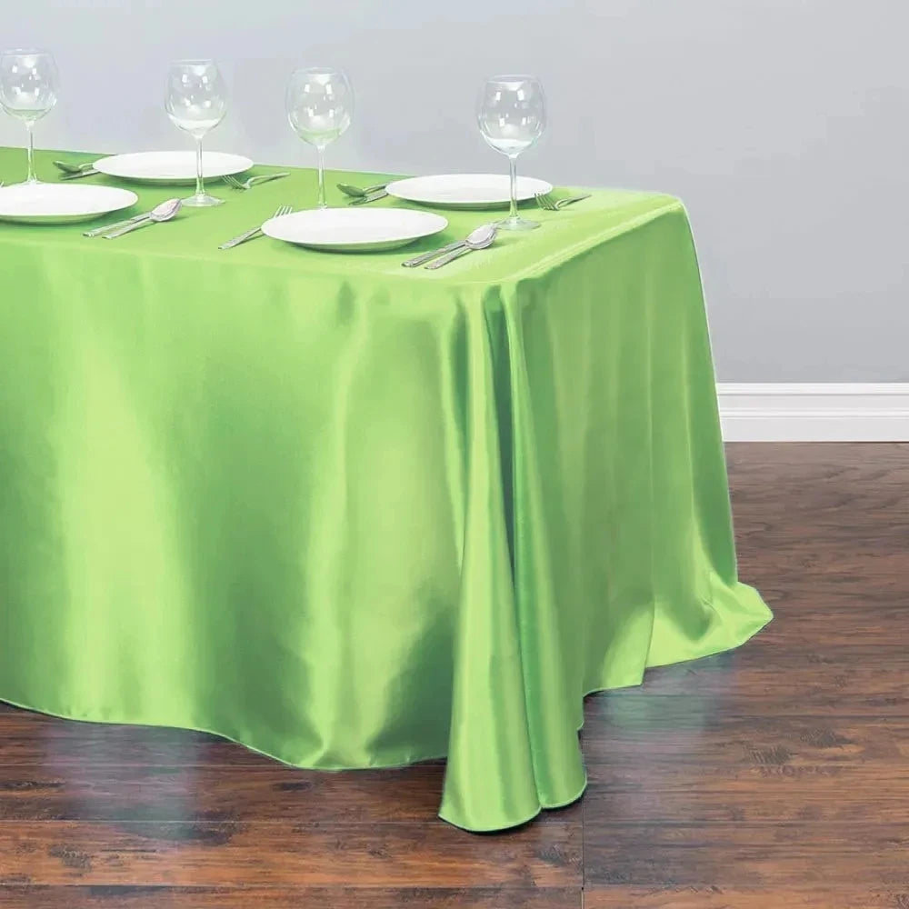 Solid Color Satin Table Cloth Tablecloth Table Cover Overlay For Birthday Wedding Banquet Restaurant Festival Party Supply