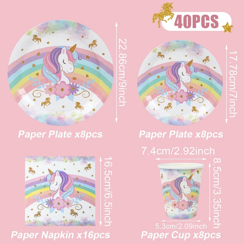 Rainbow Unicorn PE Tablecloth Happy Unicorn Theme Birthday Party Decorations Kids Favors Table Cover Girls Baby Shower Supplies