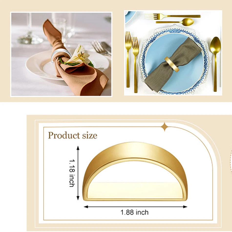 4PCS Metal Napkin Rings,Simple Ring Models Napkin Buckle, Wedding Napkin Holder,for Dining Room Family Dinner Table Decor