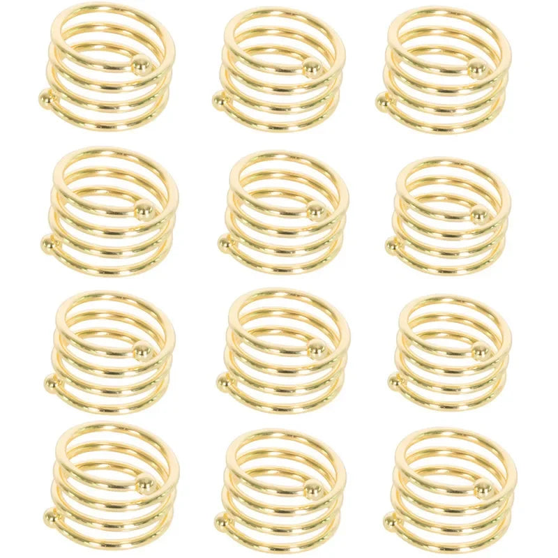 12pcs Back Pattern Wedding Napkin Rings Table Decoration Hollow Out Family Gatherings Everyday Use Napkin Buckle Holder