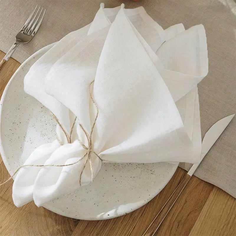 Set Of 6 40x40cm Table Cloth Napkins Durable Polyester Thicken Placemat Reusable for Kitchen Dining  Wedding Decoration